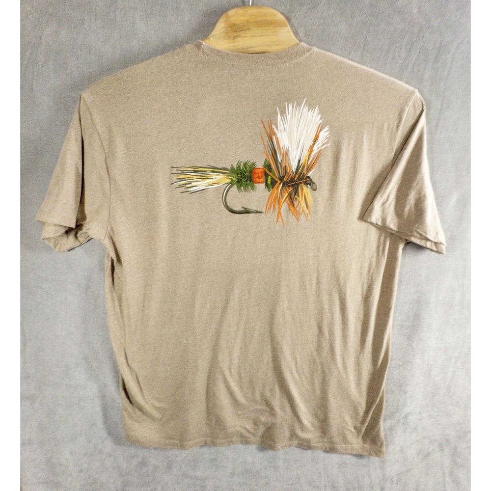 Simms Fly Fishing Mens XL Brown T Shirt Gorpcore Outdoors Lake